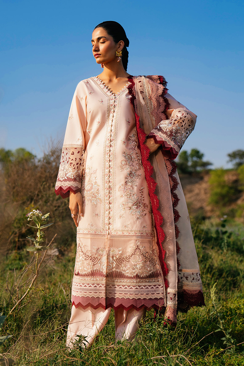 Sana Zubair Luxury Lawn - Light Rose