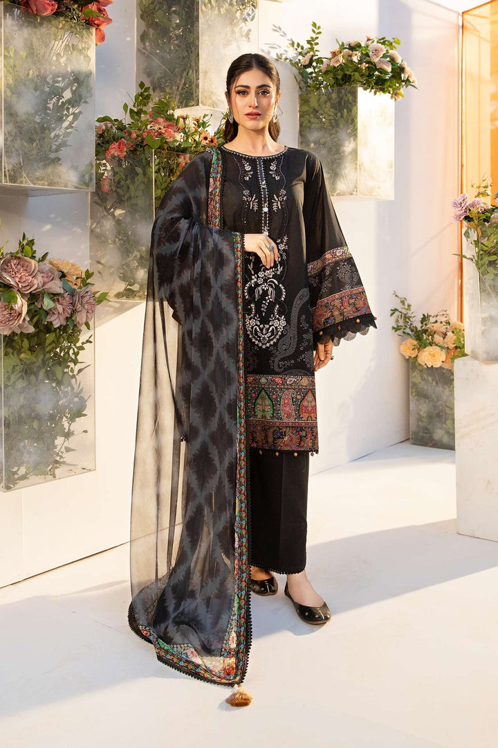 3 Pc Unstitched Embroidered Lawn Suit