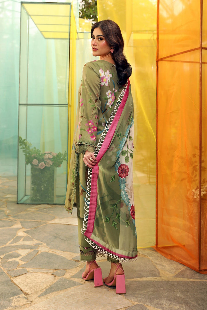 3 Pc Unstitched Embroidered Lawn Suit