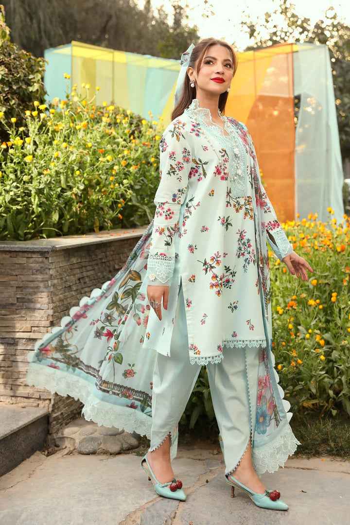 3 Pc Unstitched Embroidered Lawn Suit