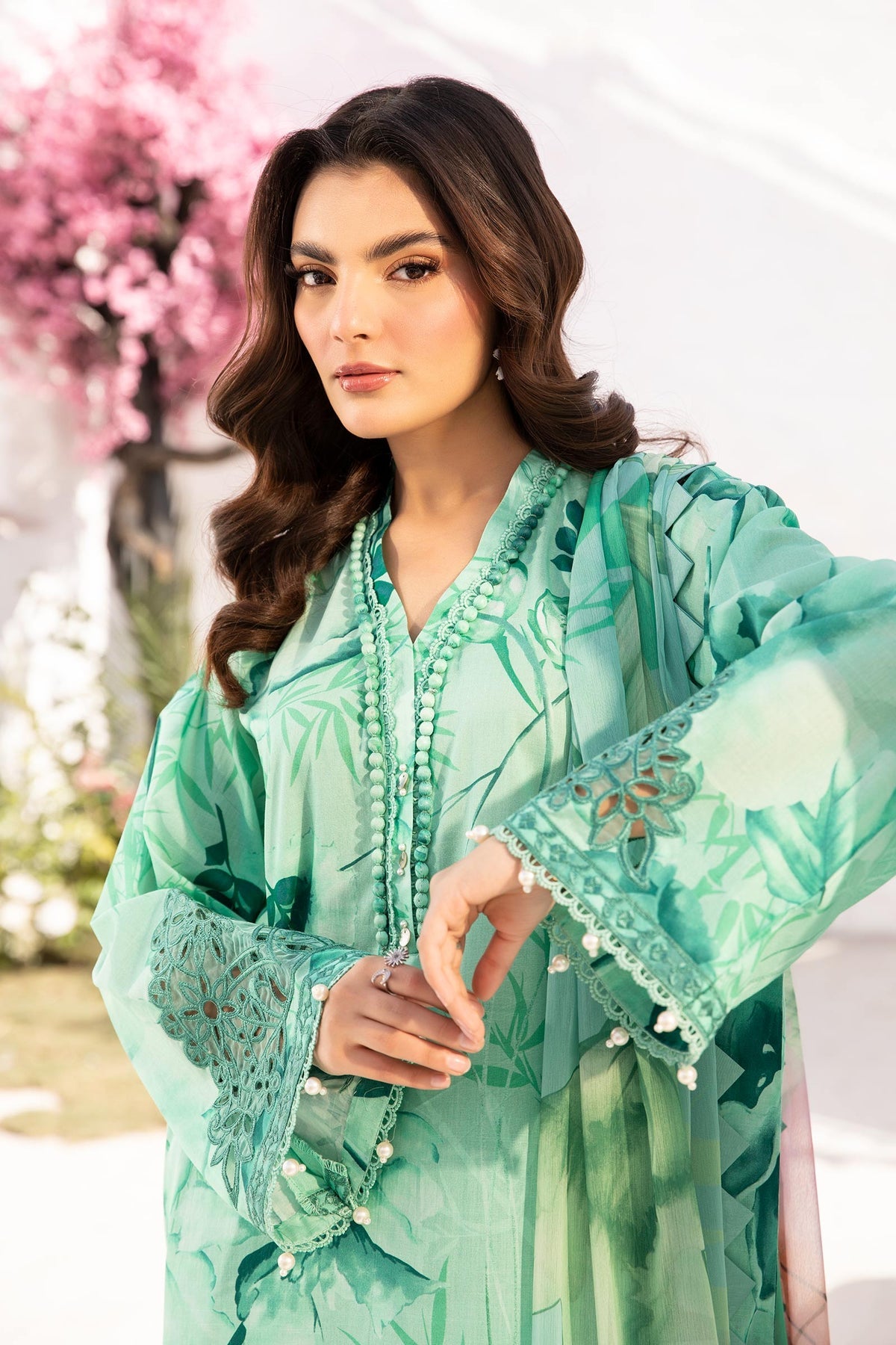 3 Pc Unstitched Embroidered Lawn Suit