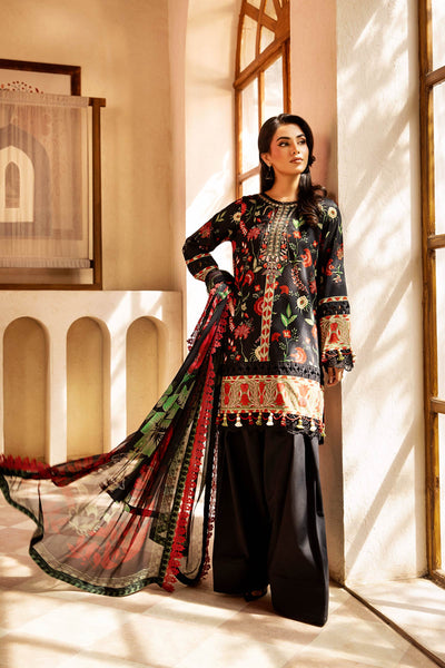 3 Pc Unstitched Embroidered Lawn Suit