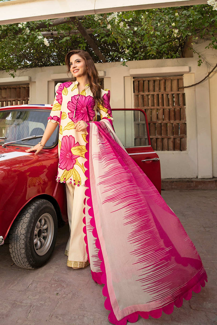 3 Pc Unstitched Embroidered Lawn Suit