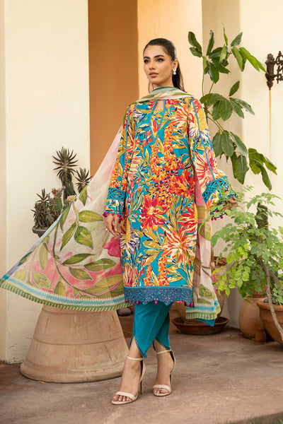 3 Pc Unstitched Embroidered Lawn Suit