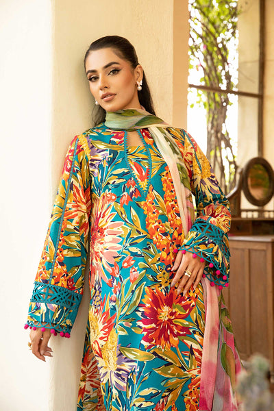 3 Pc Unstitched Embroidered Lawn Suit