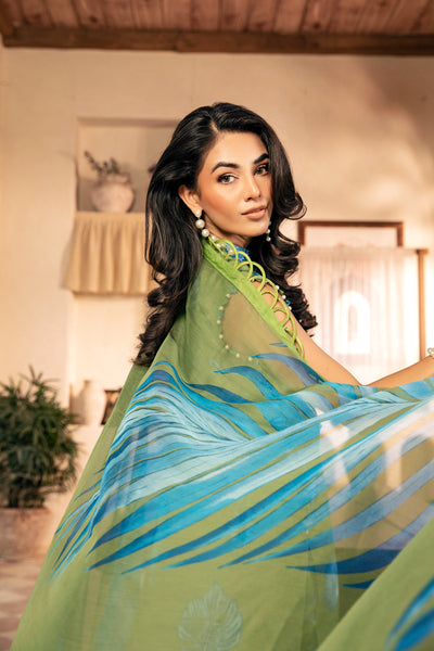 3 Pc Unstitched Embroidered Lawn Suit