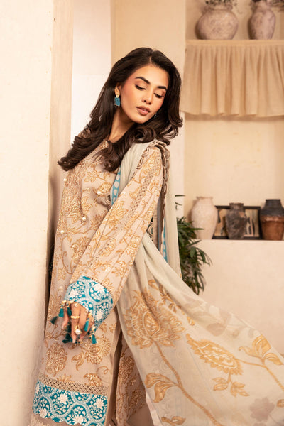 3 Pc Unstitched Embroidered Slub Lawn Suit