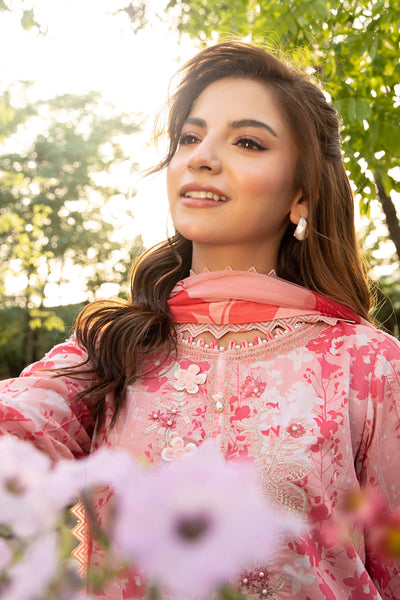 3 Pc Unstitched Embroidered Slub Lawn Suit
