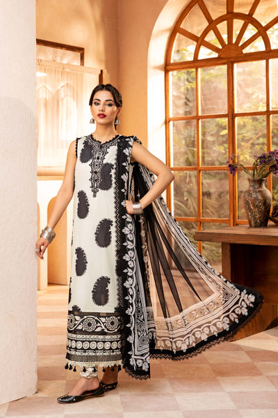 3 Pc Unstitched Embroidered Slub Lawn Suit