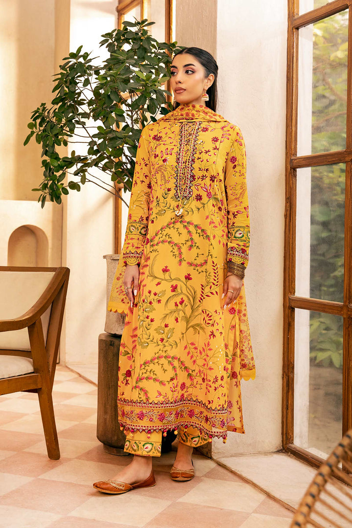 3 Pc Unstitched Embroidered Slub Lawn Suit