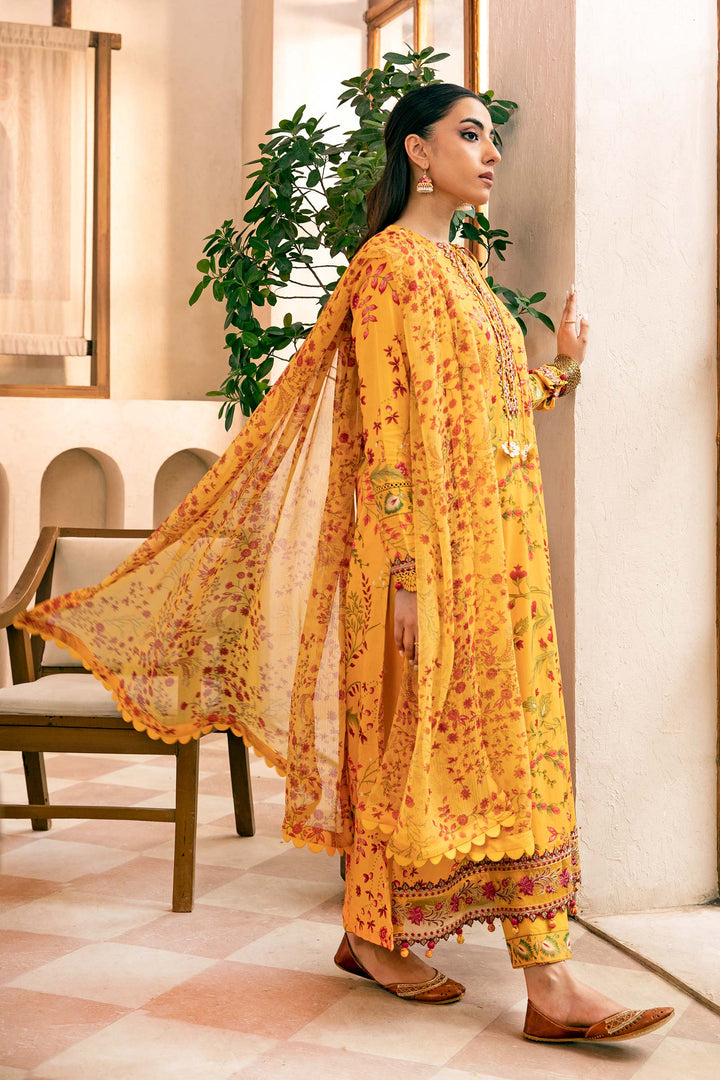 3 Pc Unstitched Embroidered Slub Lawn Suit