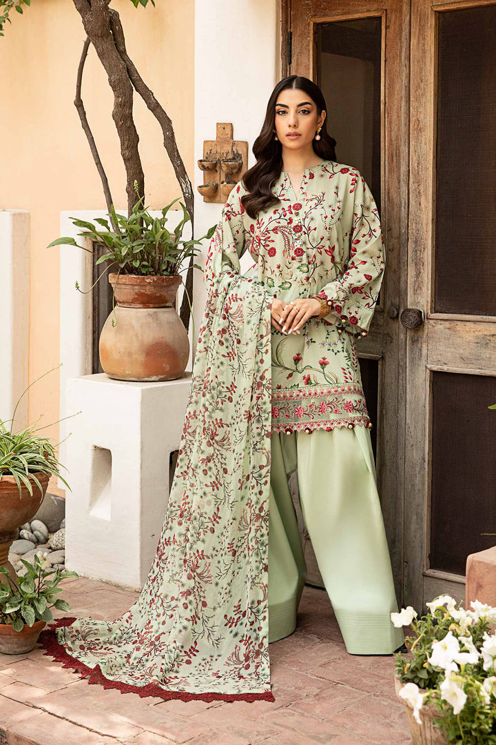 3 Pc Unstitched Embroidered Slub Lawn Suit