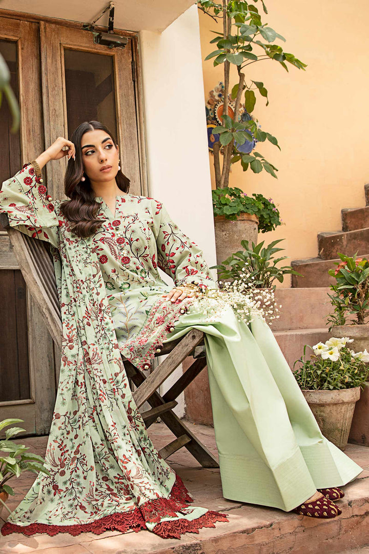 3 Pc Unstitched Embroidered Slub Lawn Suit