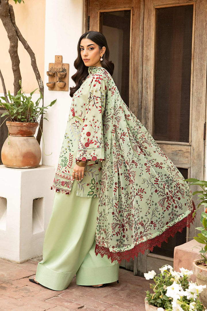 3 Pc Unstitched Embroidered Slub Lawn Suit