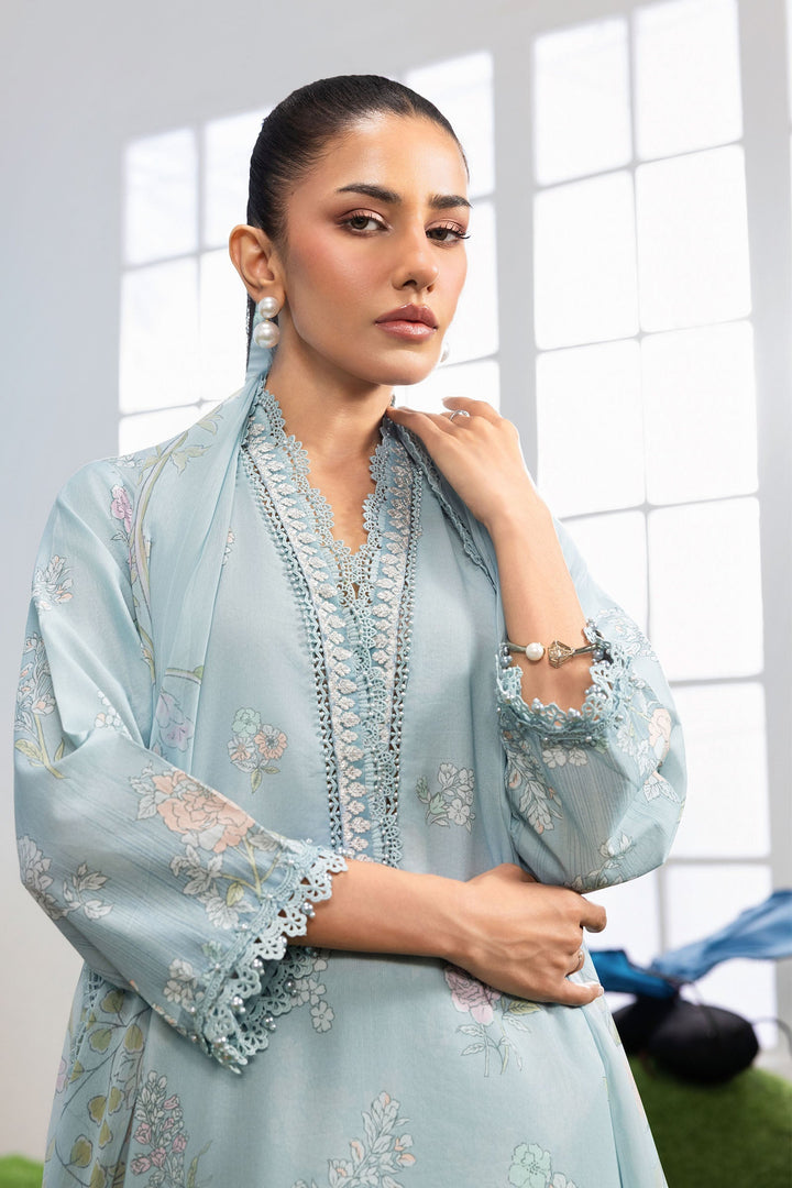 3 Pc Unstitched Embroidered Lawn Suit