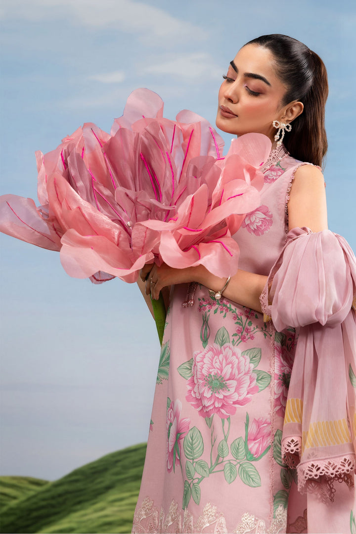 3 Pc Unstitched Embroidered Lawn Suit