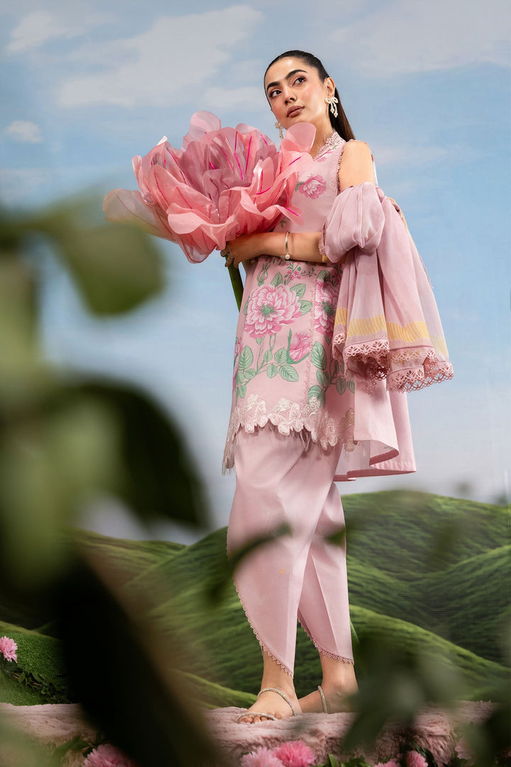 3 Pc Unstitched Embroidered Lawn Suit