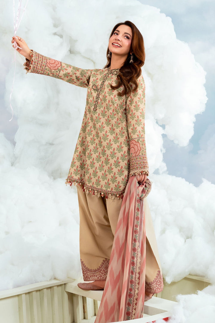3 Pc Unstitched Embroidered Lawn Suit