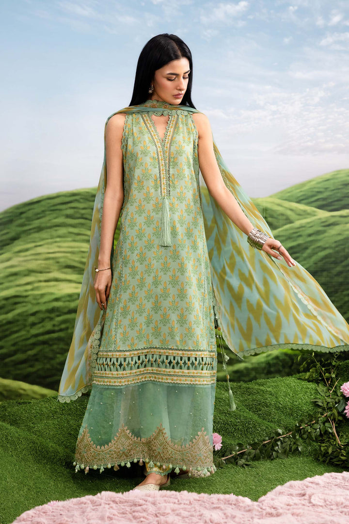 3 Pc Unstitched Embroidered Lawn Suit