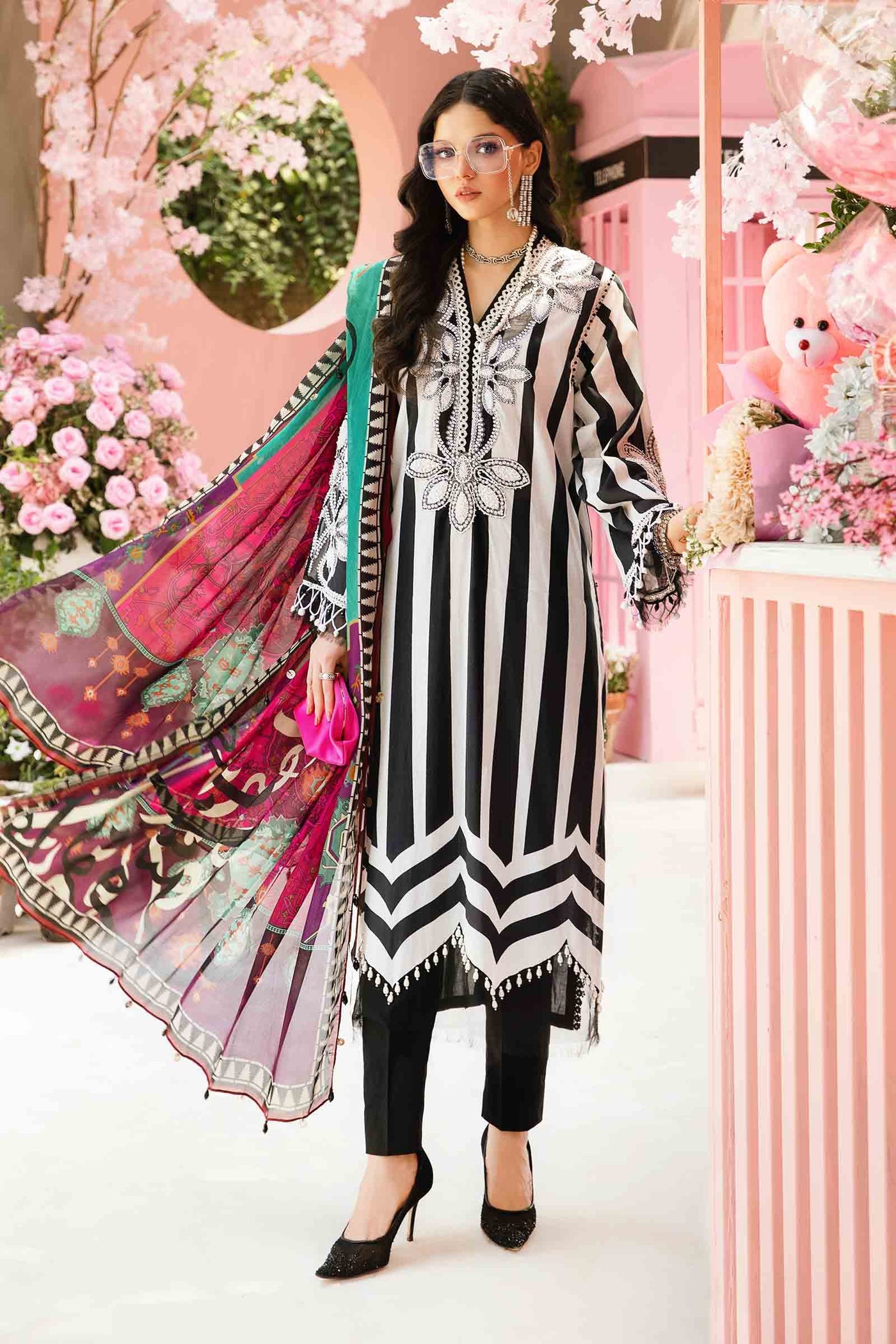 3 Piece Unstitched Embroidered Lawn Suit