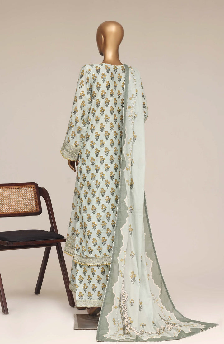 Embroidered Lawn Stitched 3 Piece Suit