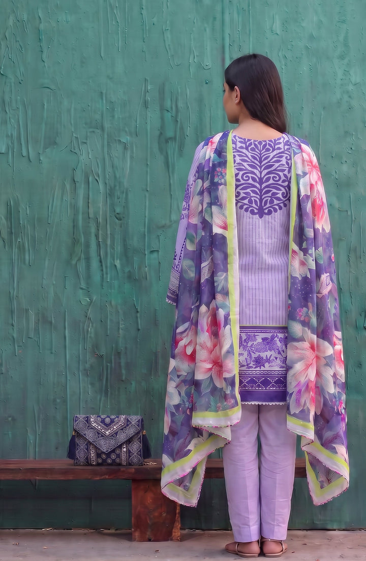 Mehar Embroidered Cotton Stitched 3 Piece Suit