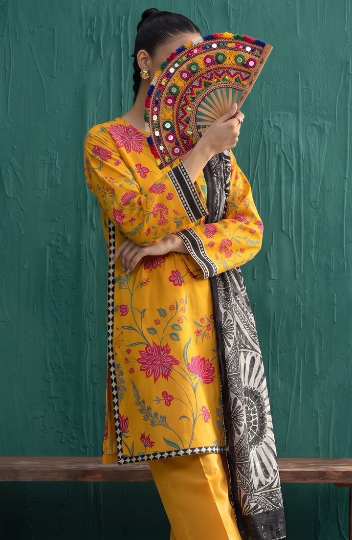 Mehar Embroidered Cotton Stitched 3 Piece Suit