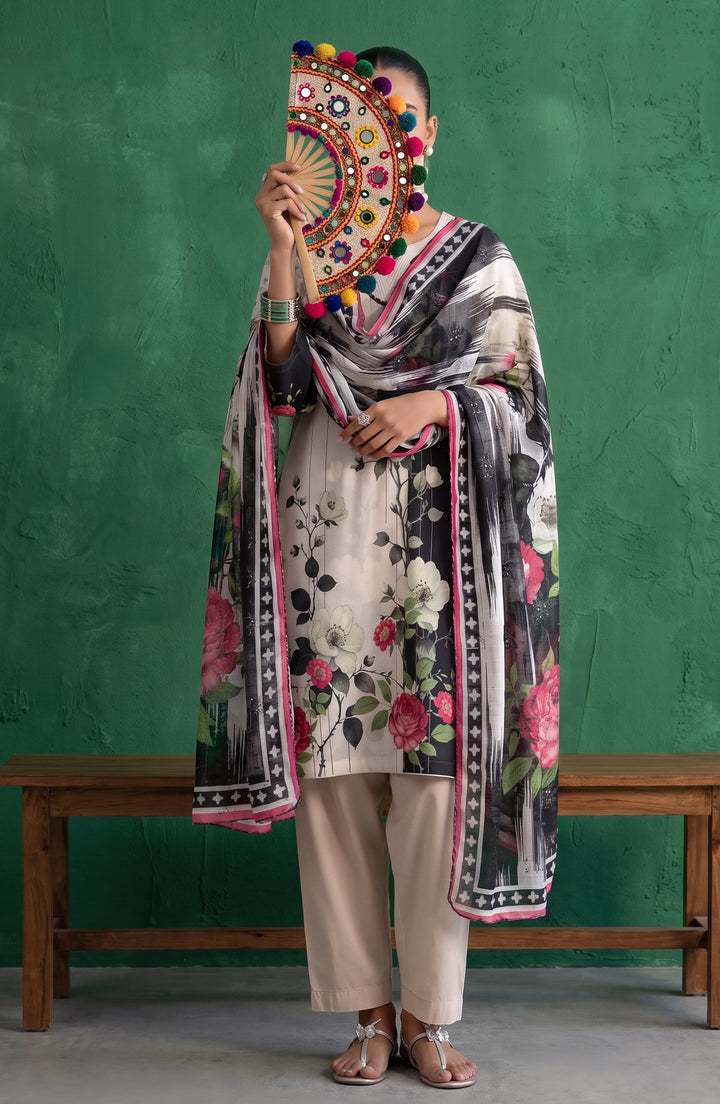 Mehar Embroidered Cotton Stitched 3 Piece Suit