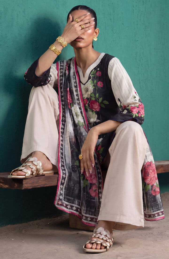 Mehar Embroidered Cotton Stitched 3 Piece Suit