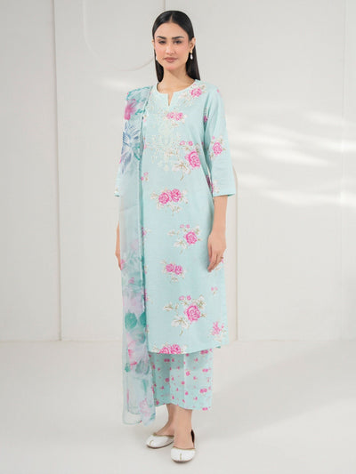 3 Piece Cambric Suit-Embroidered (Pret)