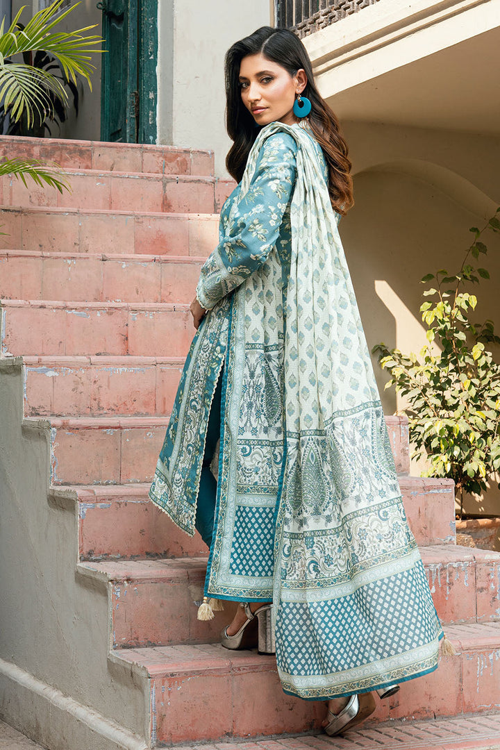 3 Piece Printed Cross Hatch Suit with Lawn Dupatta
