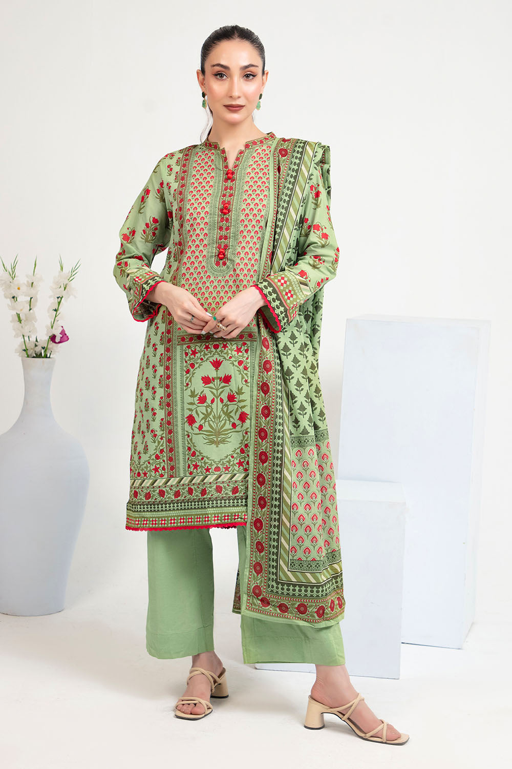 3 Piece Printed Bloom Summer Lawn Collections