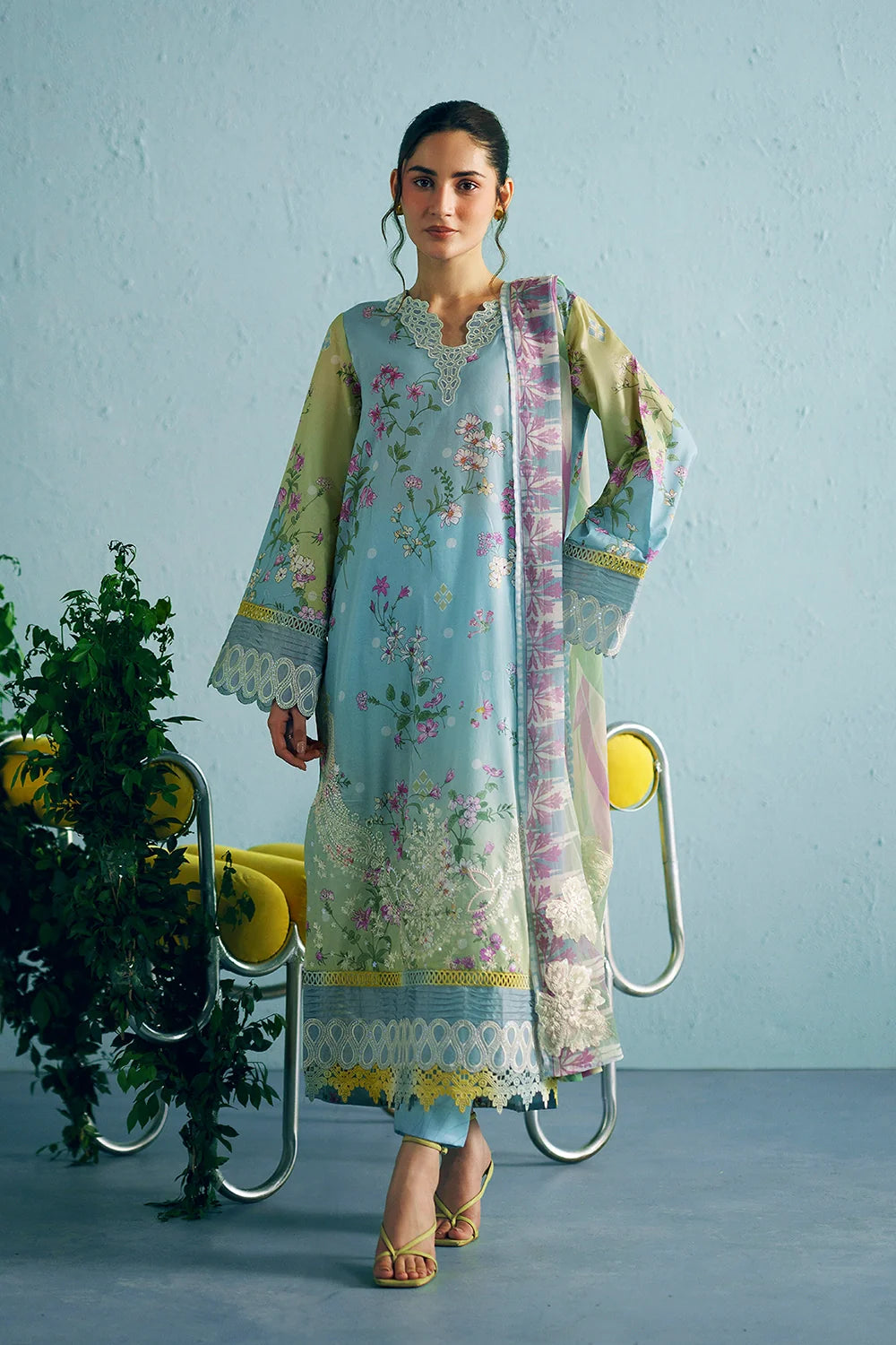 Embroidered and printed lawn Stitched 3pc