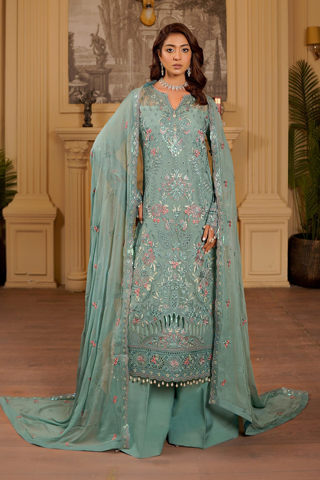 aarzu Unstitched Luxury Chiffon 3 Piece