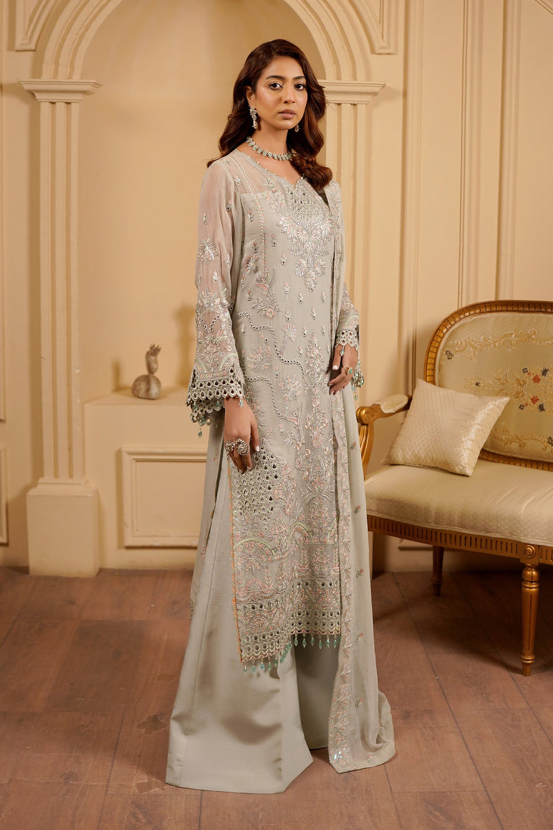 aarzu Unstitched Luxury Chiffon 3 Piece