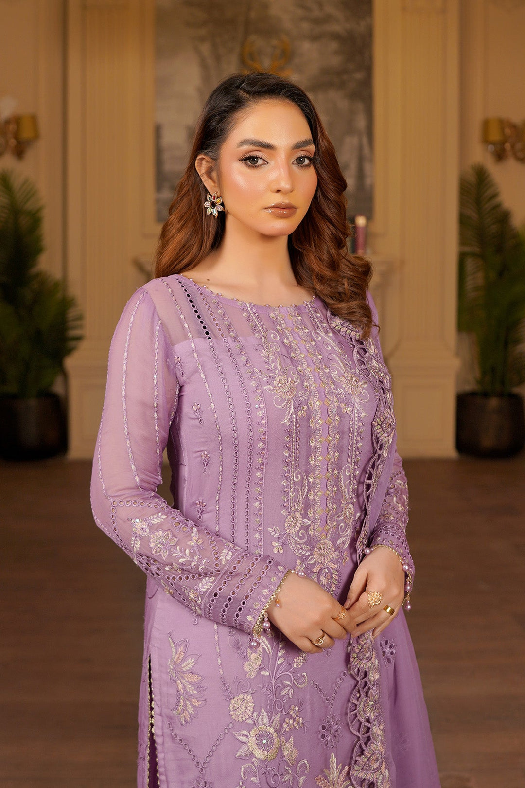 aarzu Unstitched Luxury Chiffon 3 Piece