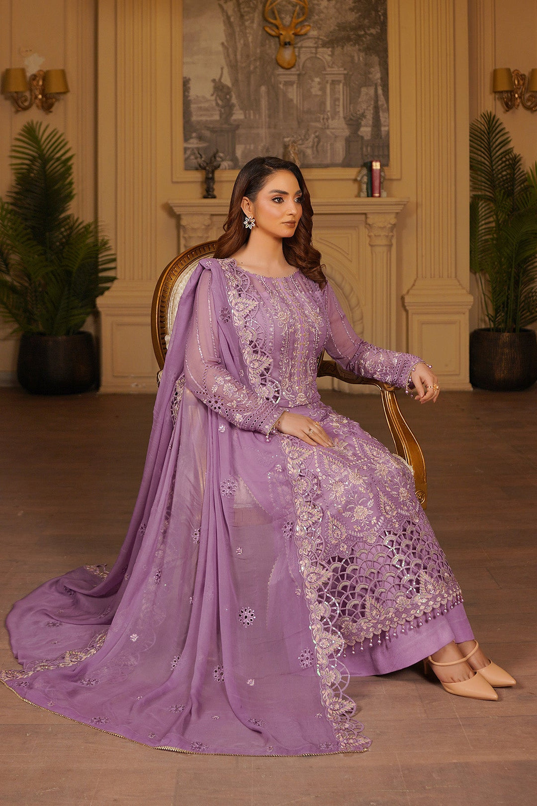 aarzu Unstitched Luxury Chiffon 3 Piece