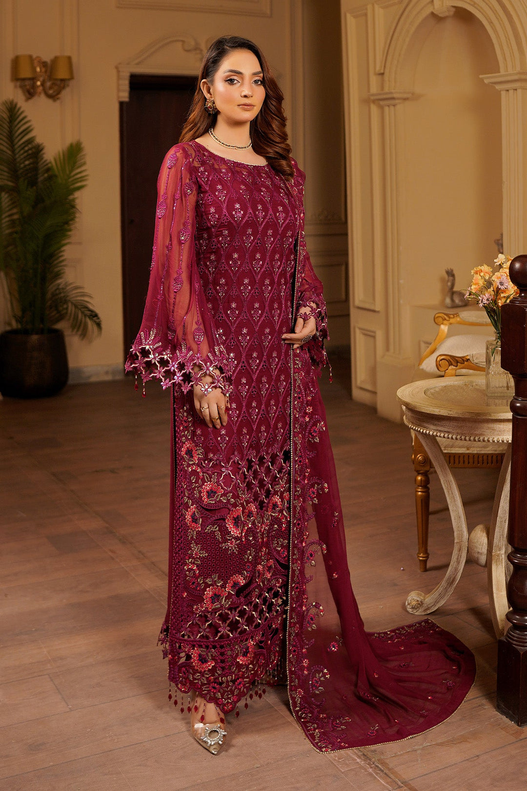 aarzu Unstitched Luxury Chiffon 3 Piece