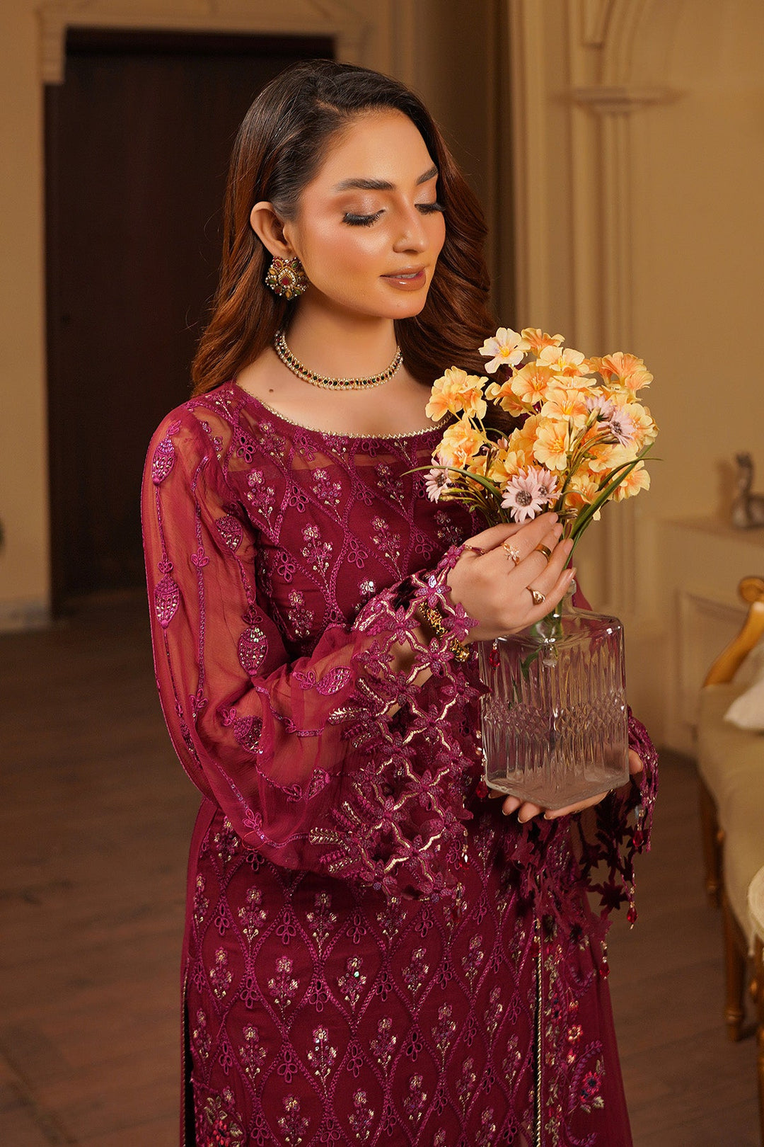 aarzu Unstitched Luxury Chiffon 3 Piece