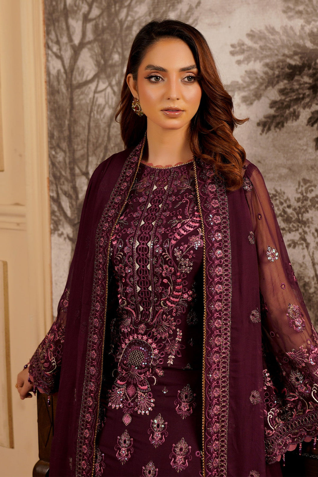 aarzu Unstitched Luxury Chiffon 3 Piece