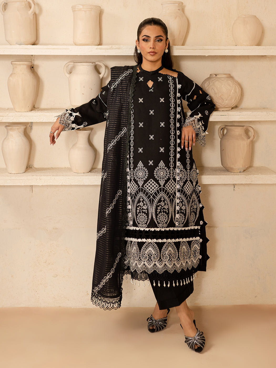 Summer Embroidered  Garden Lawn