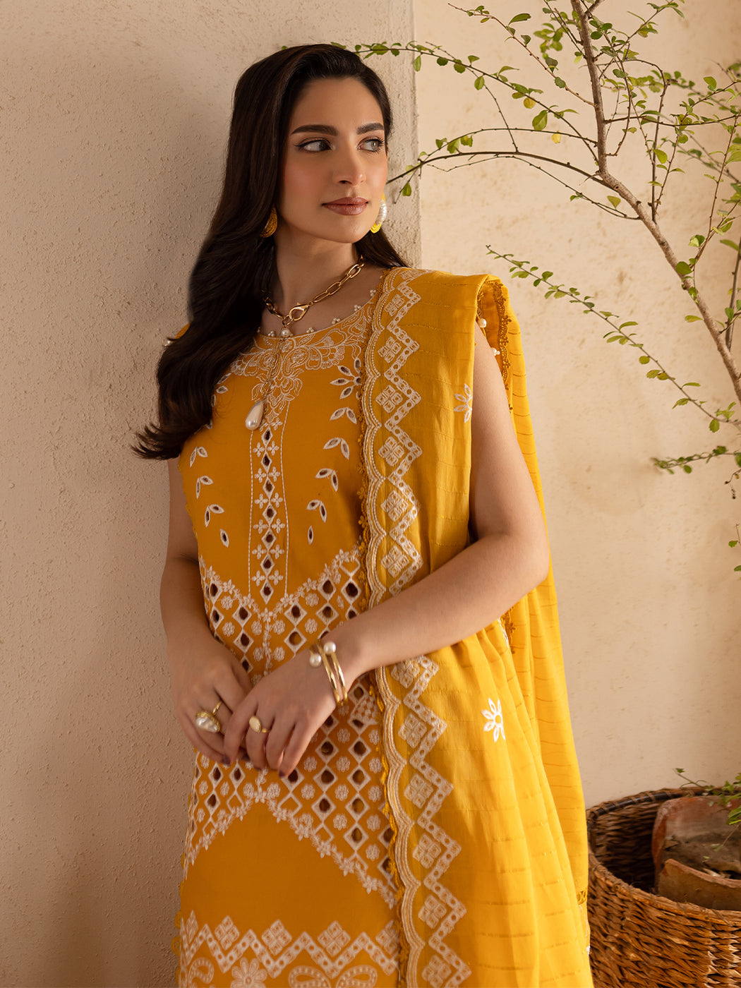 Summer Embroidered  Garden Lawn