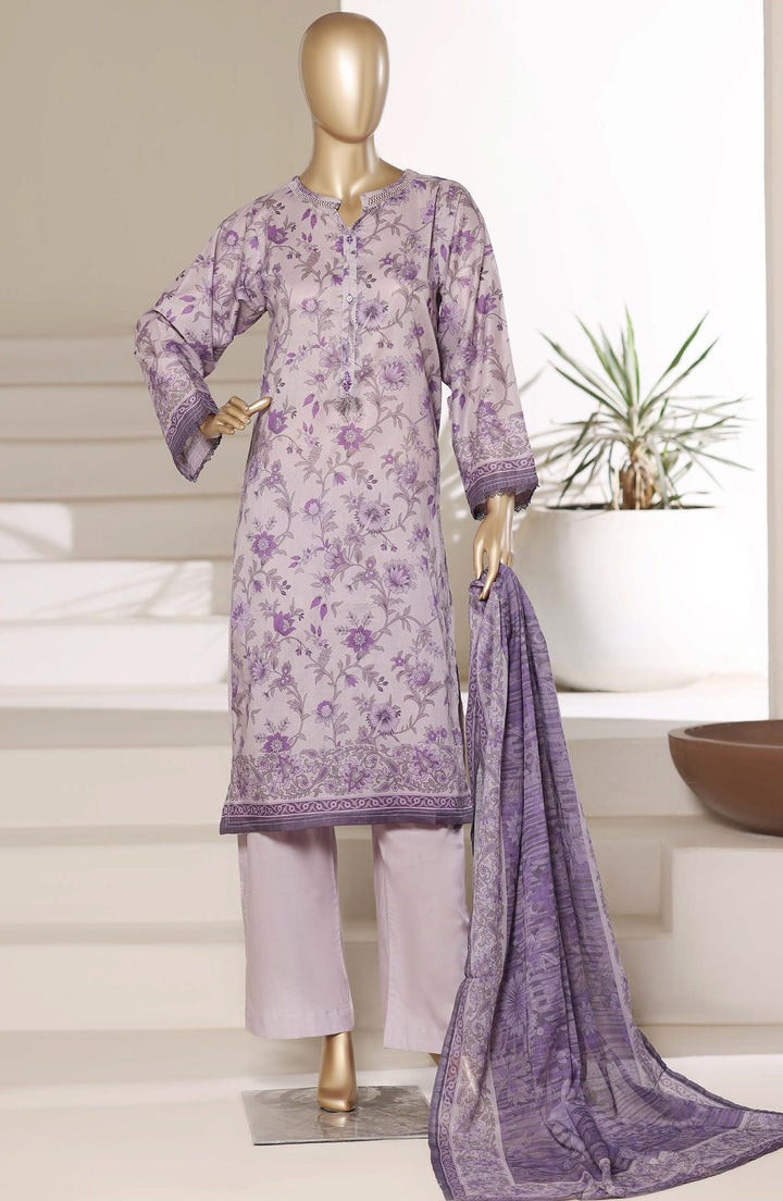 Printed Lawn Stitched 3 Piece Suit