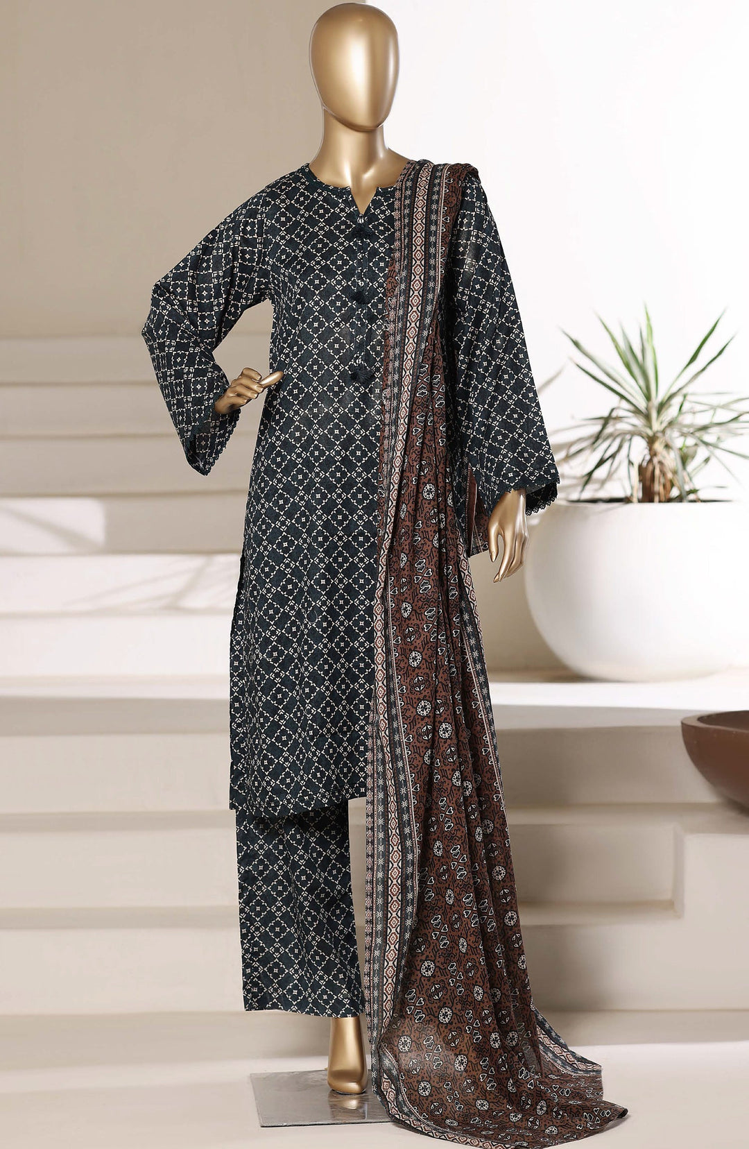 Printed Lawn Stitched 3 Piece Suit