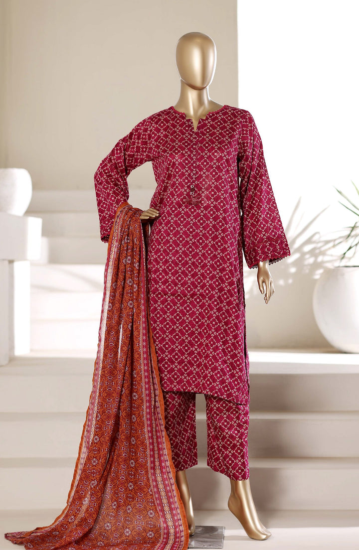 Printed Lawn Stitched 3 Piece Suit