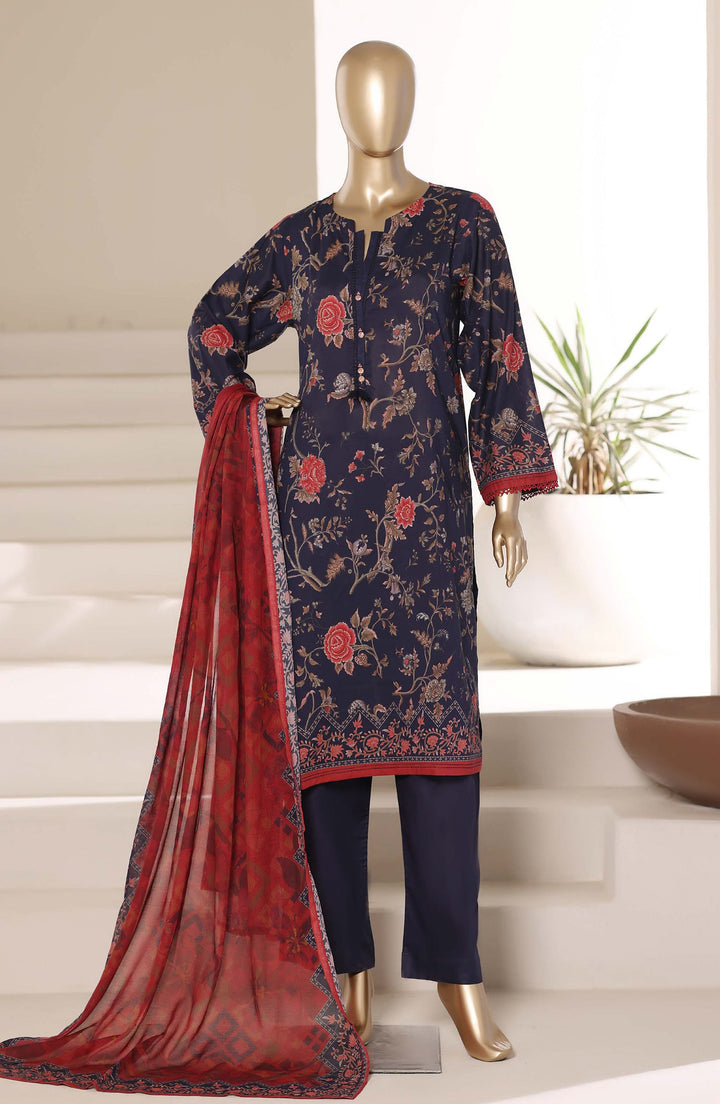 Printed Lawn Stitched 3 Piece Suit