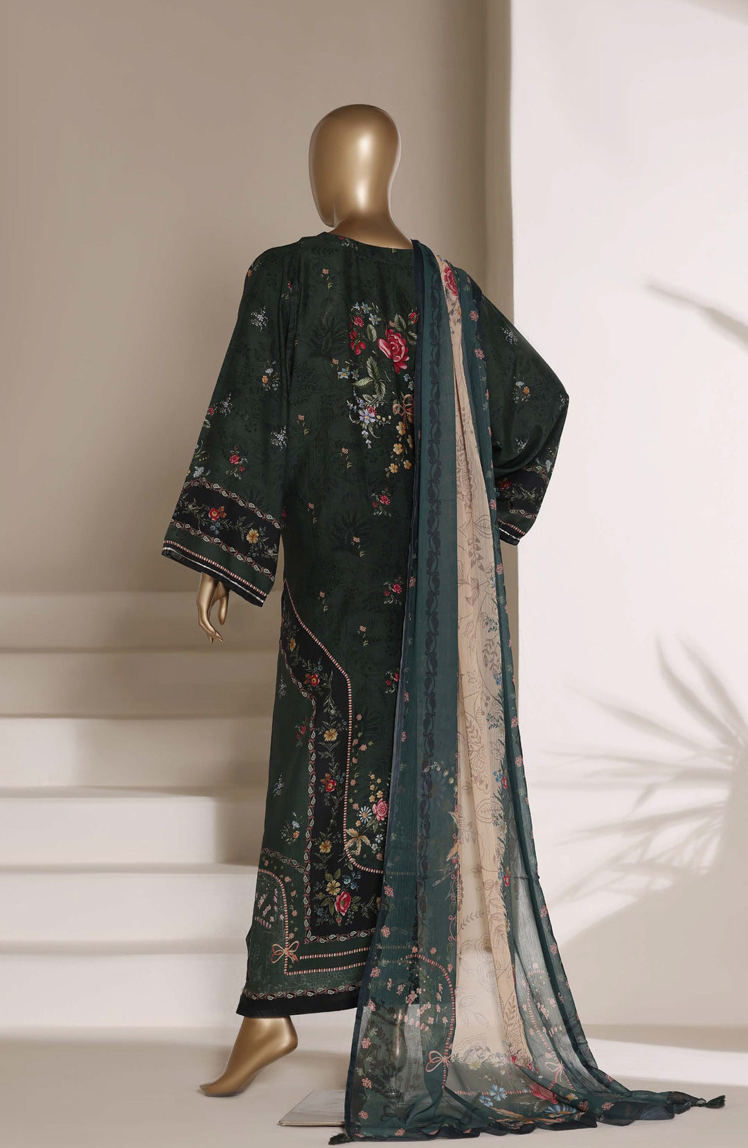 Sadabahar Printed Viscose Stitched 3 Piece Suit