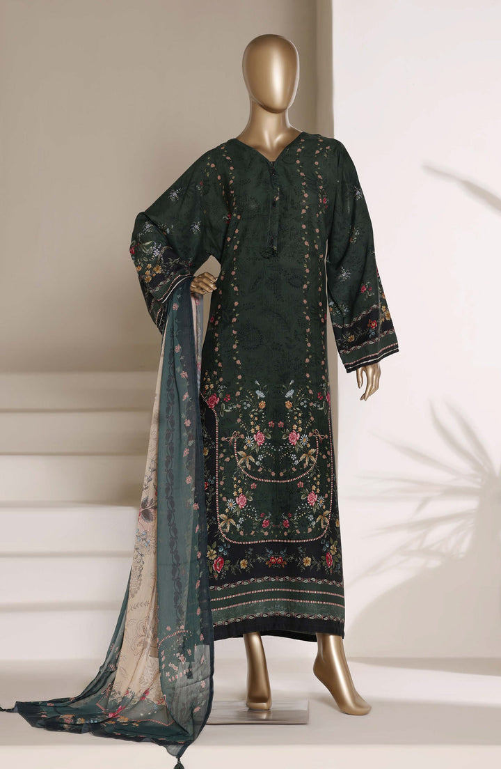 Sadabahar Printed Viscose Stitched 3 Piece Suit