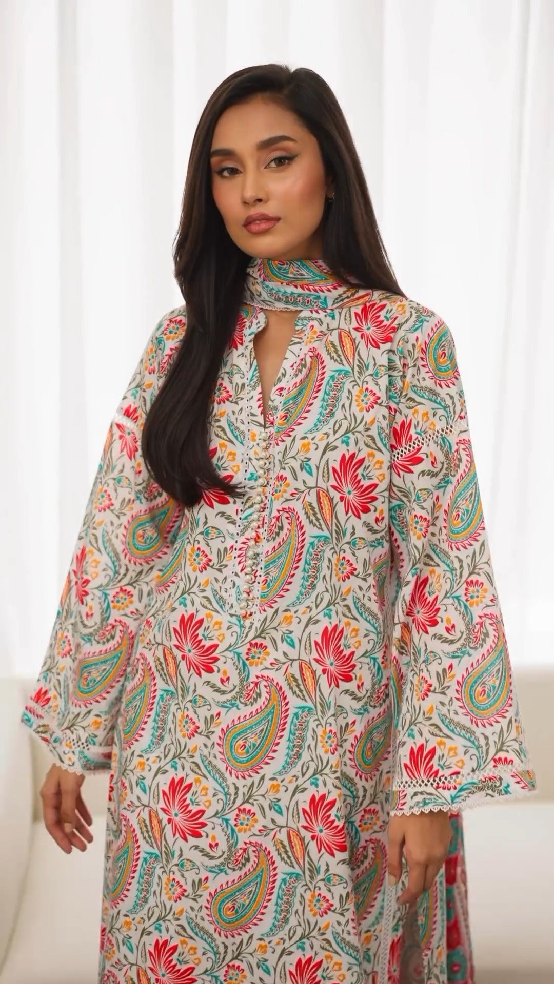 Agha noor ||3 Piece -Suit Lawn S109653