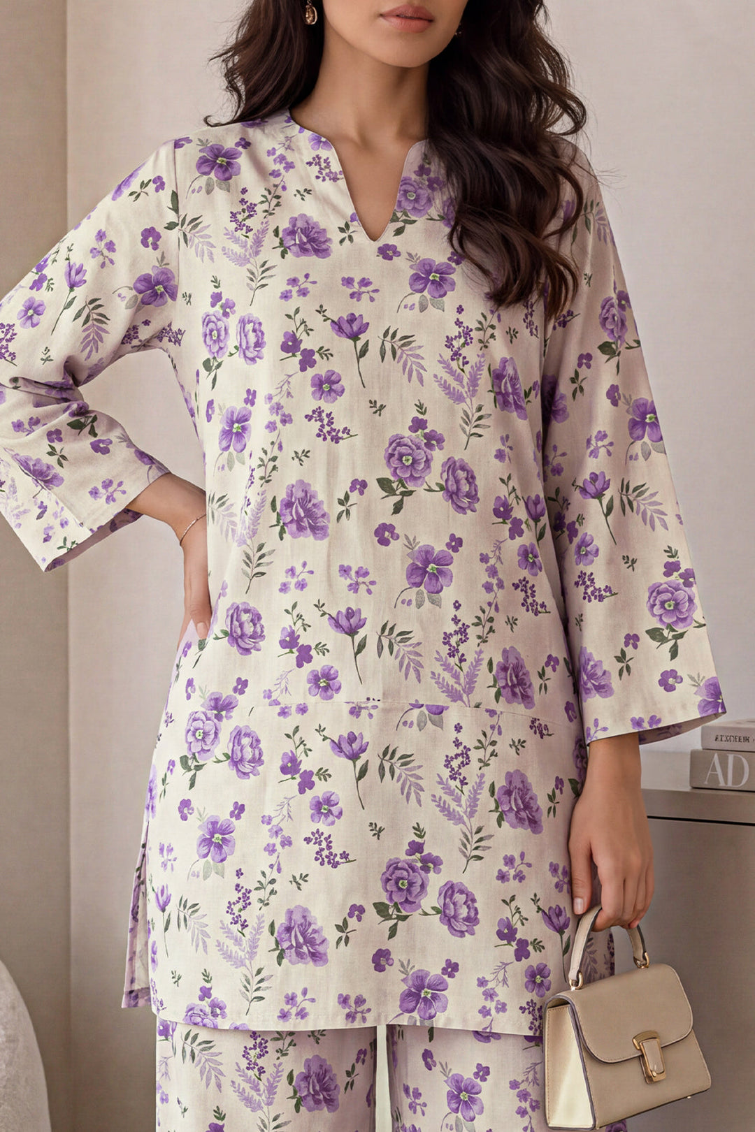Unstitched Printed Premium Lawn 2 Piece (Shirt/Trouser)